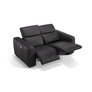 sofanella Leder Sofa MILLESIMO + Sitzheizung Couch Relaxsofa 174x76x114cm Schwarz