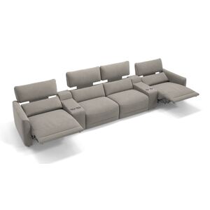 sofanella Stoff 4-Sitzer GALA Sofa Heimkino Couch 342x101x89cm grau