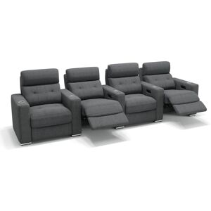 sofanella Stoff 4-Sitzer Couch MATERA Relaxcouch 326x100x96cm Grau