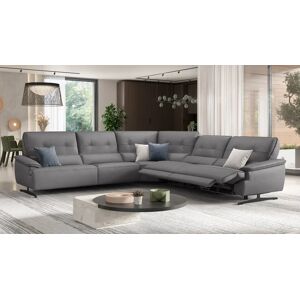 sofanella Leder Wohnlandschaft PERLO Eckgarnitur Ecksofa 270x77x109cm Grau