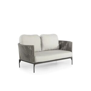 sofanella Gartensofa ALICANTE Gartencouch 2-Sitzer 161cm Grau