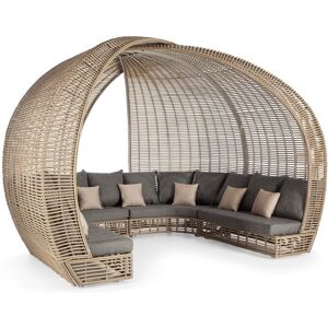 sofanella Garten Tagesbett KORFU Daybed Outdoor Wetterfest 345 Grau