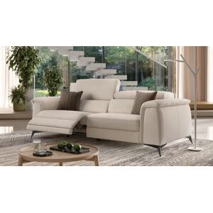 sofanella Stoff Sofa LIVORNO Relax Couch Sofagarnitur 234x77x109cm Beige