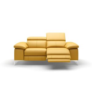 sofanella Leder 2-Sitzer Relaxfunktion MILANO Sofa Couch 172x106x77cm gelb