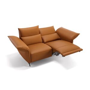 sofanella Leder 2-Sitzer CUNEO Ledersofa Couch 204x101x89cm orange