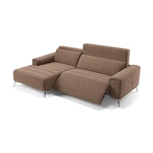 sofanella Stoff Ecksofa BELLA Polsterecke Sitzecke Relaxfunktion Sofa Couch 209x78x100cm Braun