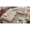 sofanella Wohnlandschaft STELLA mit Relaxfunktion Stoff Ecksofa 382x107x74cm Beige