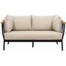 sofanella Modernes Gartensofa LISSABON 2-Sitzer Stoff Couch Sofa 140cm Beige