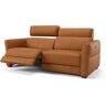 sofanella Designer Relaxsofa NOVARA 3-Sitzer Ledersofa 190x98x89cm Orange