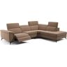 sofanella Designer Wohnlandschaft AMARO Stoff Sofa 286x108x97cm braun