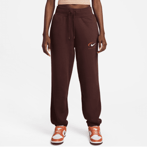 Nike Sportswear Phoenix FleeceExtragroße Damenhose mit hohem Bund - Braun - S (EU 36-38)