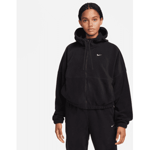 Nike Therma-FIT OneOversize-Fleece-Hoodie mit durchgehendem Reißverschluss für Damen - Schwarz - S (EU 36-38)