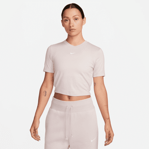 Nike Sportswear Essential Kurz-T-Shirt mit schmaler Passform für Damen - Lila - L (EU 44-46)