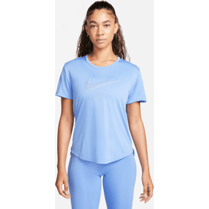 Nike Dri-FIT SwooshKurzarm-Laufoberteil für Damen - Blau - L (EU 44-46)