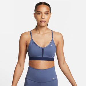 Nike Indy gepolsterter Sport-BH mit leichtem Halt und V-Ausschnitt für Damen - Blau - M