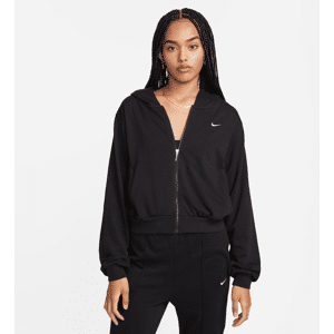 Nike Sportswear Chill Terry Hoddie aus French Terry mit durchgehendem Reißverschluss für Damen - Schwarz - M (EU 40-42)