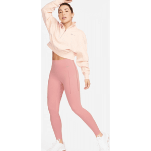 Nike Universa7/8-Leggings mit Taschen, mittlerem Halt und hohem Bund für Damen - Pink - L (EU 44-46)