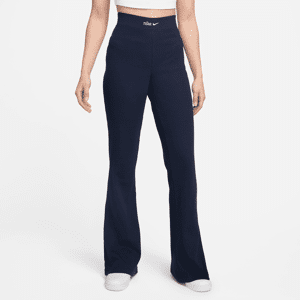 Nike Sportswear Damenhose aus Rippmaterial mit hohem Bund und ausgestelltem Bein - Blau - XS (EU 32-34)