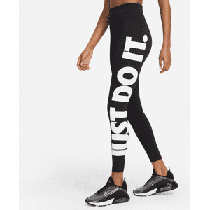 Nike Sportswear Essential Leggings mit hohem Bund und Grafik für Damen - Schwarz - M (EU 40-42)