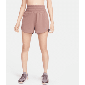 Nike One Dri-FIT Shorts mit Futter und besonders hohem Taillenbund für Damen (ca. 7,5 cm) - Lila - L (EU 44-46)