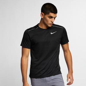 Nike Dri-FIT Miler Kurzarm-Laufoberteil für Herren - Schwarz - L