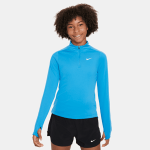 Nike Dri-FIT Longsleeve mit Halbreißverschluss für ältere Kinder (Mädchen) - Blau - L