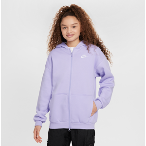 Nike Sportswear Club FleeceExtragroßer Hoodie mit durchgehendem Reißverschluss für ältere Kinder (Mädchen) - Lila - XS