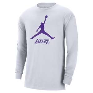 Los Angeles Lakers Essential Jordan NBA-Longsleeve für Herren - Weiß - S