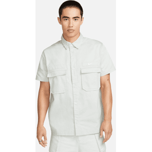 Nike LifeGewebtes Kurzarm-Button-Down-Shirt im Military-Design für Herren - Grau - M