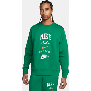 Nike Club Fleece Longsleeve Pullover mit Rundhalsausschnitt für Herren - Grün - M