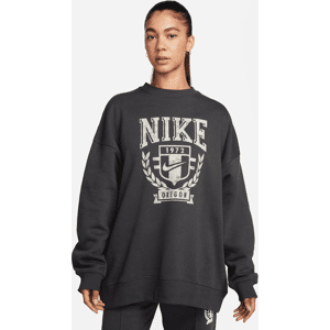 Nike SportswearExtragroßes Fleece-Sweatshirt mit Rundhalsausschnitt für Damen - Grau - S (EU 36-38)