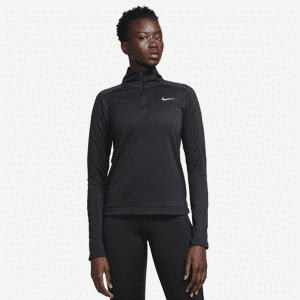Nike Dri-FIT PacerDamen-Pullover mit Viertelreißverschluss - Schwarz - L (EU 44-46)