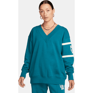 Nike Sportswear Phoenix FleeceDamen-Sweatshirt mit V-Ausschnitt - Grün - S (EU 36-38)