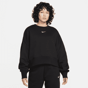 Nike Sportswear Phoenix FleeceOver-Oversized Rundhals-Sweatshirt für Damen - Schwarz - XS (EU 32-34)