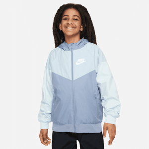 Nike Sportswear Windrunner lockere, hüftlange Jacke mit Kapuze für ältere Kinder (Jungen) - Blau - XS