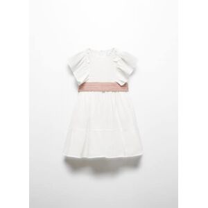 MANGO BABY Blumenkleid aus Crinkle-Stoff - Cremeweiß - 4-5 - weiblich