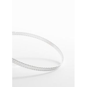 MANGO TEEN Choker-Halsband in Flechtoptik - Silber - U - weiblich