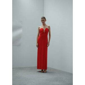 Mango Schulterloses Kleid mit Herzausschnitt - Rot - S - weiblich