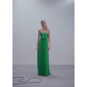 Mango Kleid mit drapiertem Einsatz und Schleife - Grün - M - weiblich