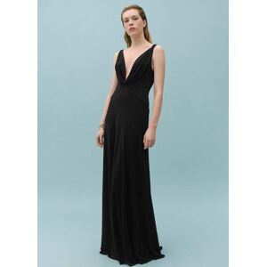 Mango Strickkleid mit drapiertem Ausschnitt - Schwarz - L - weiblich