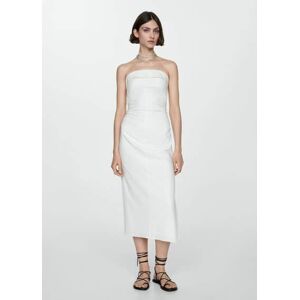 Mango Kleid mit drapiertem Detail - Weiß - XS - weiblich