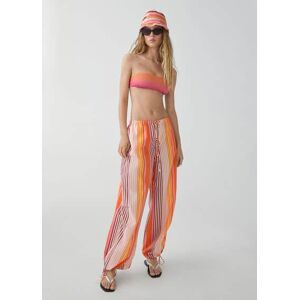 Mango Fallschirmhose mit Streifenprint - Orange - XL - weiblich