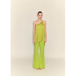 Mango Asymmetrisches Top mit Fransen - Limette - L - weiblich