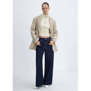 Mango Oversize-Mantel aus 100 % Wolle - Hellgrau meliert - M-L - weiblich