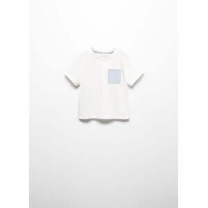 MANGO BABY T-Shirt mit gemusterter Brusttasche - Cremeweiß - 18-24