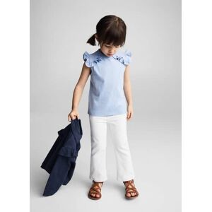 MANGO BABY Baumwoll-T-Shirt mit Volantdetails - Blau - 12-18 - weiblich