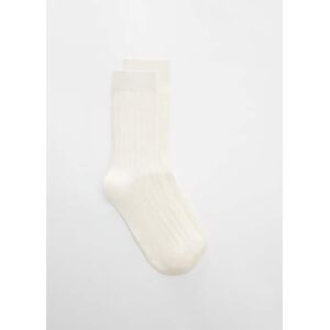 Mango Socken mit Rippmuster - Ecru - U - weiblich