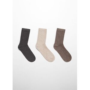 Mango 3er-Pack Baumwollsocken mit Rippmuster - Grau - U - weiblich