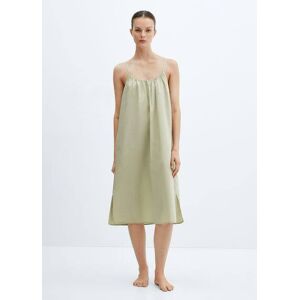 Mango Nachthemd aus 100 % Baumwolle - Khaki - XS - weiblich