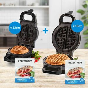 PowerXL Waffle Star Waffeleisen 13cm+18cm 2er Spar-Set inkl. Rezeptheft GRATIS